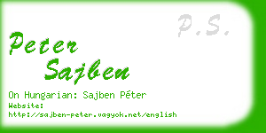 peter sajben business card