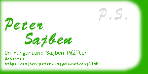 peter sajben business card